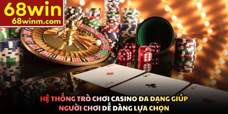 Hệ thống trò chơi casino đa dạng giúp người chơi dễ dàng lựa chọn
